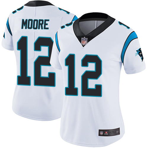Carolina Panthers Limited White Women DJ Moore Road Jersey NFL Football #12 Vapor Untouchable->women nfl jersey->Women Jersey